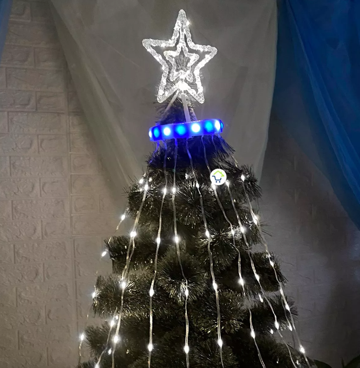 🎄✨Aro de Luz Atrapasueños Estrella con Cascada 🎄✨