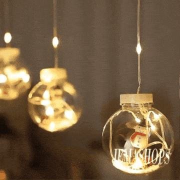🌟🎅🏻Cortina luces de Navidad Bolas, Aros y Figuras - Boston🎅🏻🌟